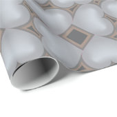 銀フェードハートパターンのラッピング紙 ラッピングペーパー (ロールコーナー)