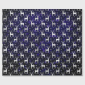 銀フォイルフェイククリスマストナカイ&ブルー《写真》ぼけ味 ラッピングペーパー (フラット)