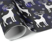 銀フォイルフェイククリスマストナカイ&ブルー《写真》ぼけ味 ラッピングペーパー (ロールコーナー)
