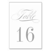 銀フォーマルと白の表番号カード テーブルナンバー (正面)