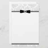 銀フォーマルと黒の文房具 便箋 (正面/裏面)