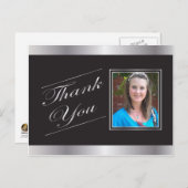 銀フォーマル礼葉書 ポストカード (正面/裏面)