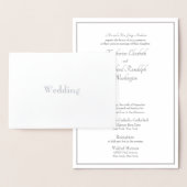 銀フォーマル箔の親結婚式招待状 箔カード (ディスプレー)