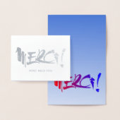 銀フランスの感謝していさん 箔カード (ディスプレー)