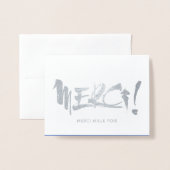 銀フランスの感謝していさん 箔カード (封筒付き正面)