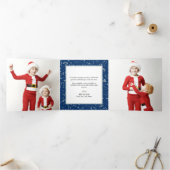 銀フレークフェイククリスマス 三つ折りクリスマスカード (内部)