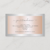 銀フレームによる人目を引くバラ金ゴールド効果 名刺 (裏面)