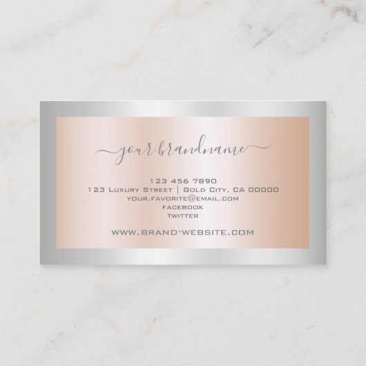 銀フレームによる人目を引くバラ金ゴールド効果 名刺 (裏面)