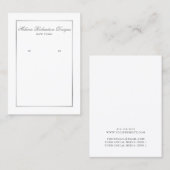 銀フレームエレガントイヤリング表示カード 名刺 (正面/裏面)