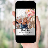 銀フローラブライダルシャワー写真サンキューカード 招待状