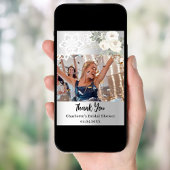 銀フローラブライダルシャワー写真サンキューカード 招待状