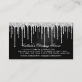 銀ブラック金属グリッター乾燥洗浄 名刺 (裏面)