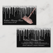 銀ブラック金属グリッター乾燥洗浄 名刺 (正面/裏面)