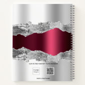 銀ブルゴーニュのアゲイト大理石名台本 ノートブック (裏面)