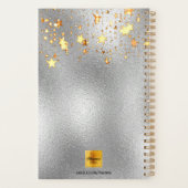 銀ブルゴーニュの花金ゴールド星 プランナー手帳 (裏面)