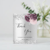 銀ブルゴーニュピンクフローラサンキューカード (スタンド正面)