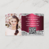 銀ブルゴーニュ大理石QRコード写真 名刺 (裏面)