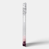 銀ブルゴーニュ花模様エレガントモノグラム名 Case-Mate iPhoneケース (裏面 / 右)