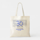 銀ブルーのラメで30周年記念のお祝いを トートバッグ (裏面)