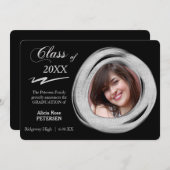 銀ブ絵を描ラシフレーム卒業発表 案内状 (正面/裏面)