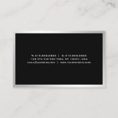 銀プロフェッショナルエレガントシンプルテンプレートモダン 名刺 (裏面)