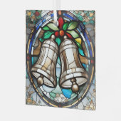 銀ベルフェイクステンドグラス ガラスオーナメント (正面左)