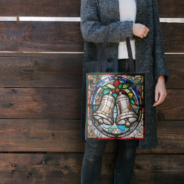 銀ベルフェイクステンドグラス トートバッグ