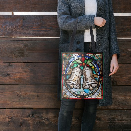 銀ベルフェイクステンドグラス トートバッグ