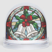 銀ベル赤リボンフェイクステンドグラス (正面)