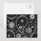 銀ペイズリー模様 ポストカード (正面/裏面)