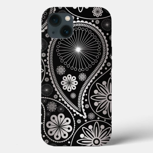 銀ペイズリー模様 Case-Mate iPhoneケース (裏面)