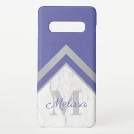 銀ペエレガントリモノグラム幾何大理石 iPhone 16ケース