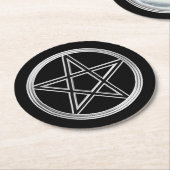 銀ペンタグラム ラウンドペーパーコースター (アングル)