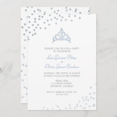 銀ホイルフェイクティアラキンセニェラパーティー 招待状 (正面/裏面)