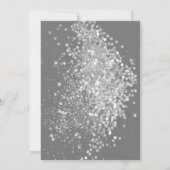 銀ホログラフィエレガントック灰黒色誕生日 招待状 (裏面)