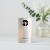 銀ホログラフィックブラシ付き金属イヤリングディスプレイ 名刺 (スタンド正面)