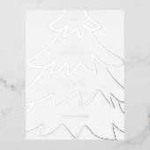 銀ミニマルのクリスマスツリー 箔シーズンポストカード (正面)