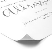 銀ミニマルの赤ちゃんシャワー住所 ポスター (角)