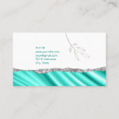 銀ミニマルエレガントティール（緑がかった色）葉コンサント 名刺 (裏面)