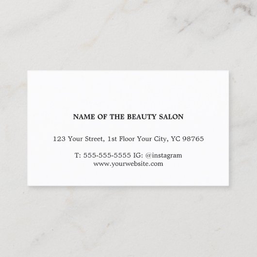 銀ミニマル金ゴールドフェイクシザーズ美容師 名刺 (裏面)