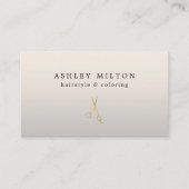 銀ミニマル金ゴールドフェイクシザーズ美容師 名刺 (正面)