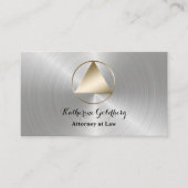 銀ミニマル金ゴールド弁護士名刺 名刺 (正面)