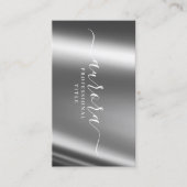 銀メタリックの優美 名刺 (正面)