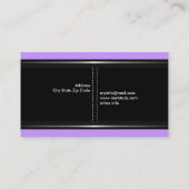 銀メタリックは黒い紫の名刺を詰める 名刺 (裏面)