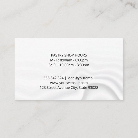 銀メタリックウィスク |シルキーの背景 名刺 (裏面)