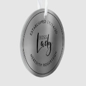 銀メタリックエレガントボスレディ確定日 オーナメント (正面)