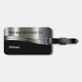 銀メタリッククールルックモノグラム荷物 ラゲッジタグ (裏面横)