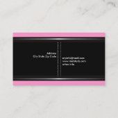 銀メタリックスタッド黒ピンクの名刺 名刺 (裏面)