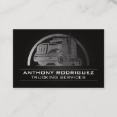 銀メタリックトラックロゴ | トランスポートサービス 名刺 (正面)