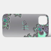 銀メタリックパーソナライズされたフラクタルiPadケース Case-Mate iPhoneケース (裏面 (横))